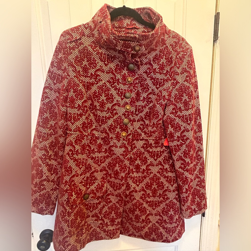 Joe Browns Burgundy and White Textured Jacket